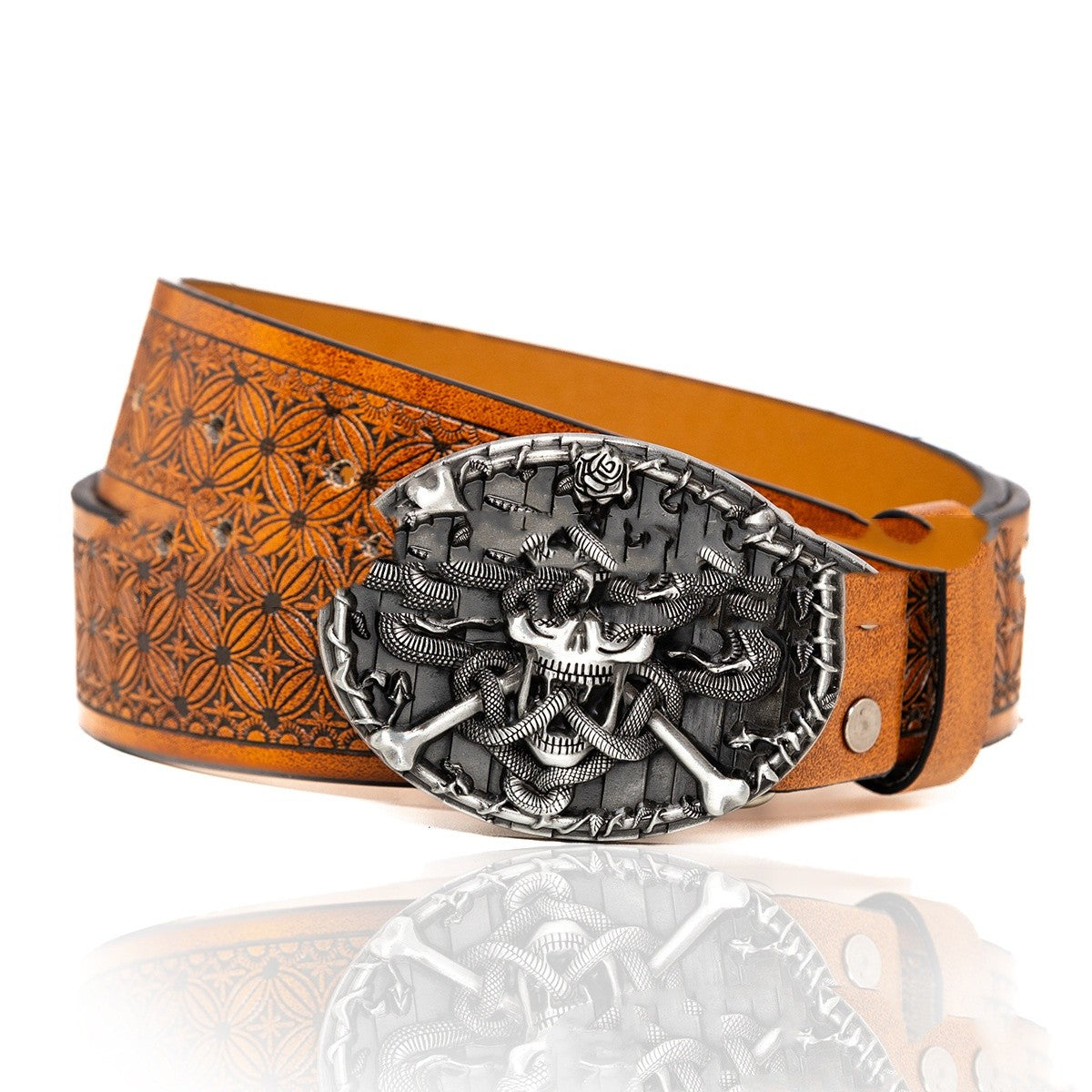 Arven Retro Alloy Buckle PU Belt