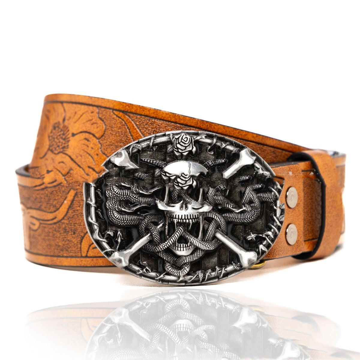 Arven Retro Alloy Buckle PU Belt