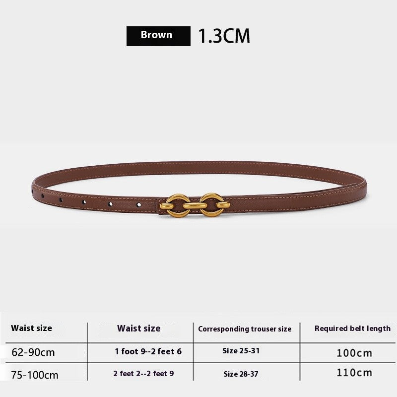 Aurielle Slim Leather Belt