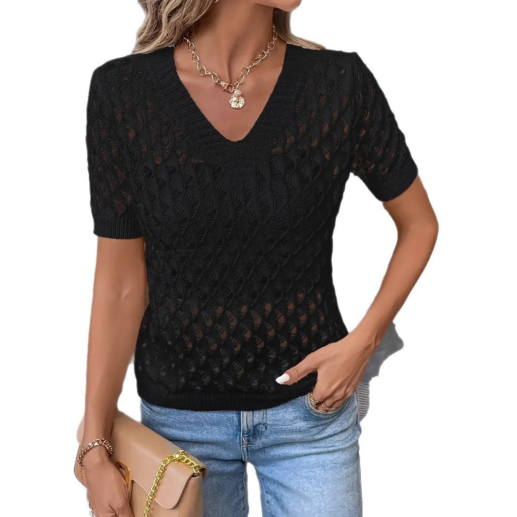 Aveline Knitted V-Neck Top