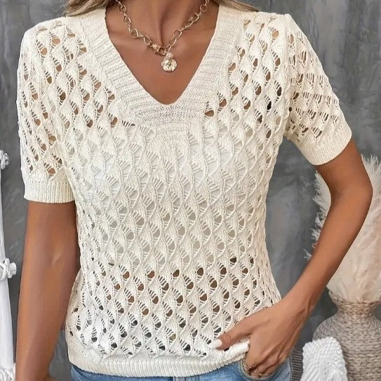 Aveline Knitted V-Neck Top