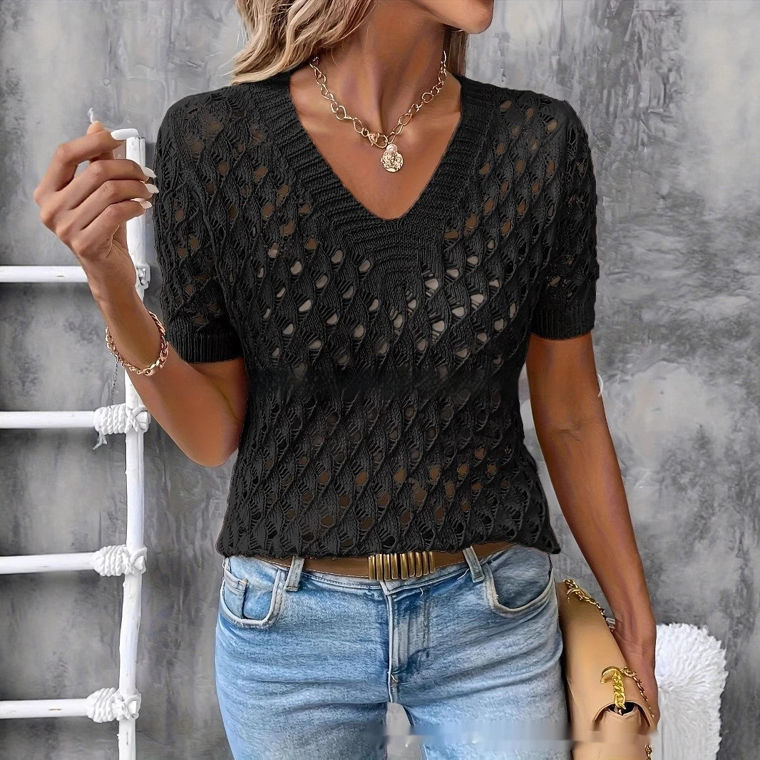 Aveline Knitted V-Neck Top