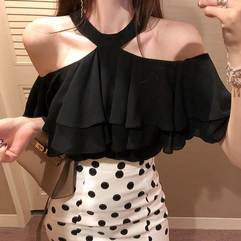 Celise Ruffled Halter Top