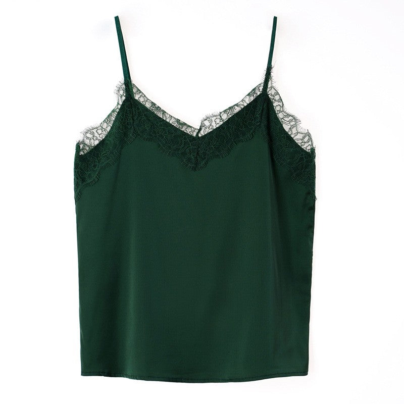 Serenya Eyelash Lace Satin Cami