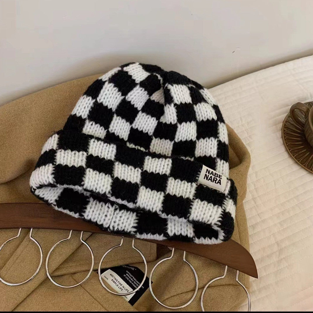 Yura Knitted Plaid Winter Hat