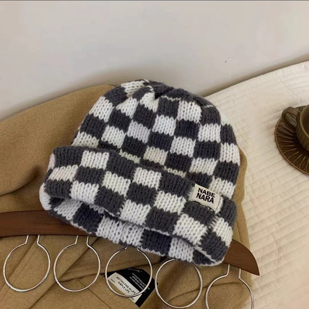 Yura Knitted Plaid Winter Hat