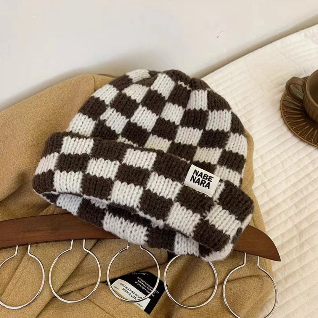 Yura Knitted Plaid Winter Hat