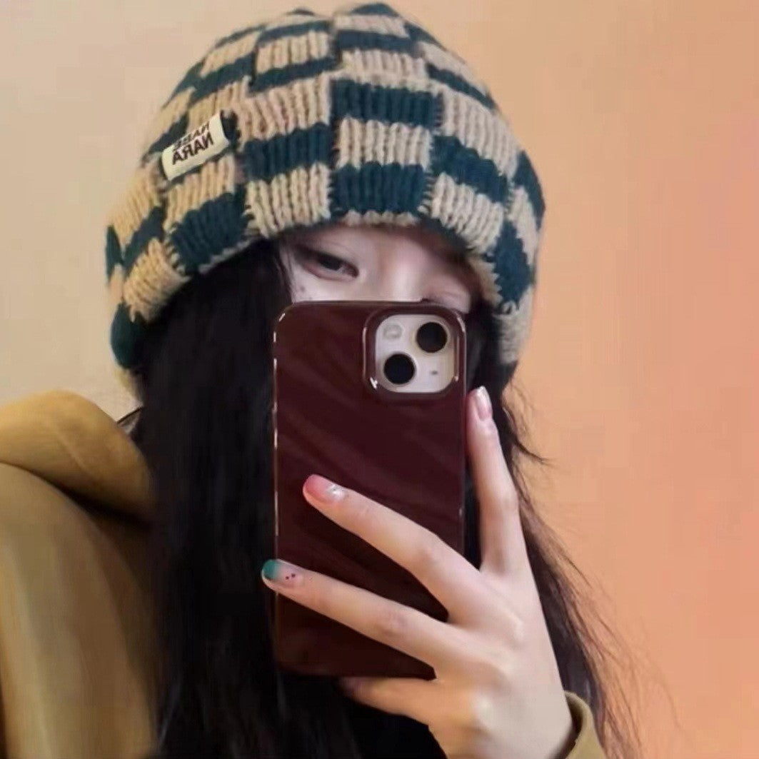Yura Knitted Plaid Winter Hat