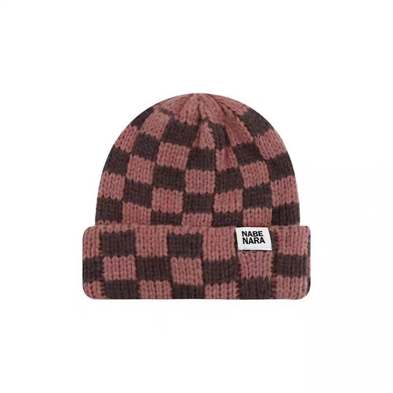 Yura Knitted Plaid Winter Hat