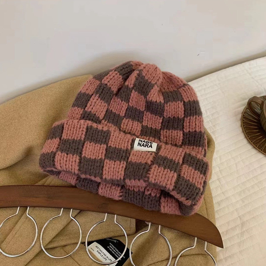 Yura Knitted Plaid Winter Hat