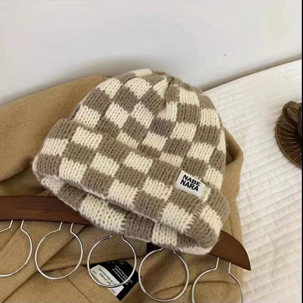 Yura Knitted Plaid Winter Hat