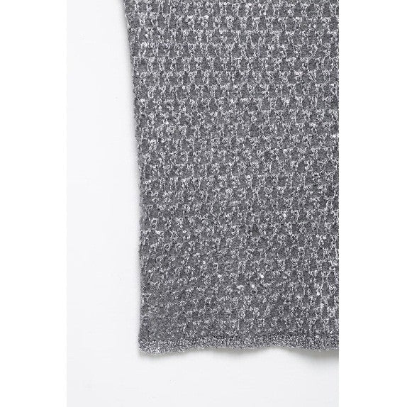 Zeyra Metallic Knit Beaded Top