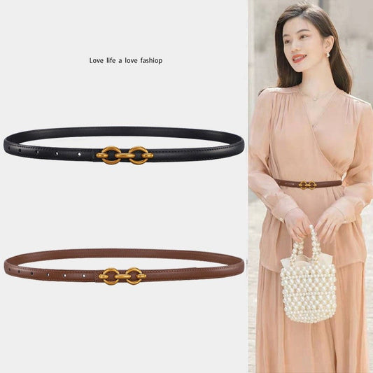 Aurielle Slim Leather Belt