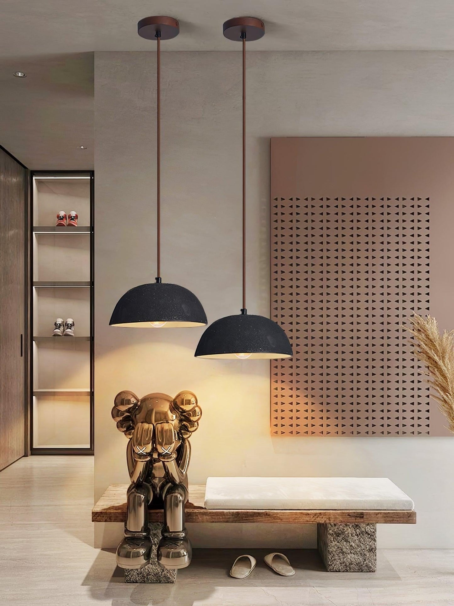 Black Arch Ceramic Wabi-Sabi Pendant