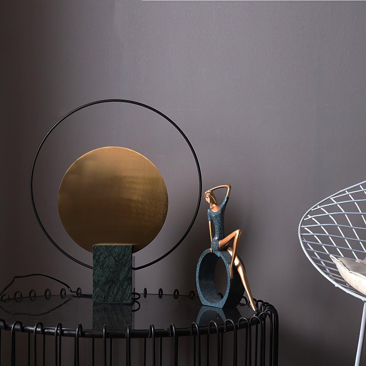 Camden Hoop Marble Base Table Lamp