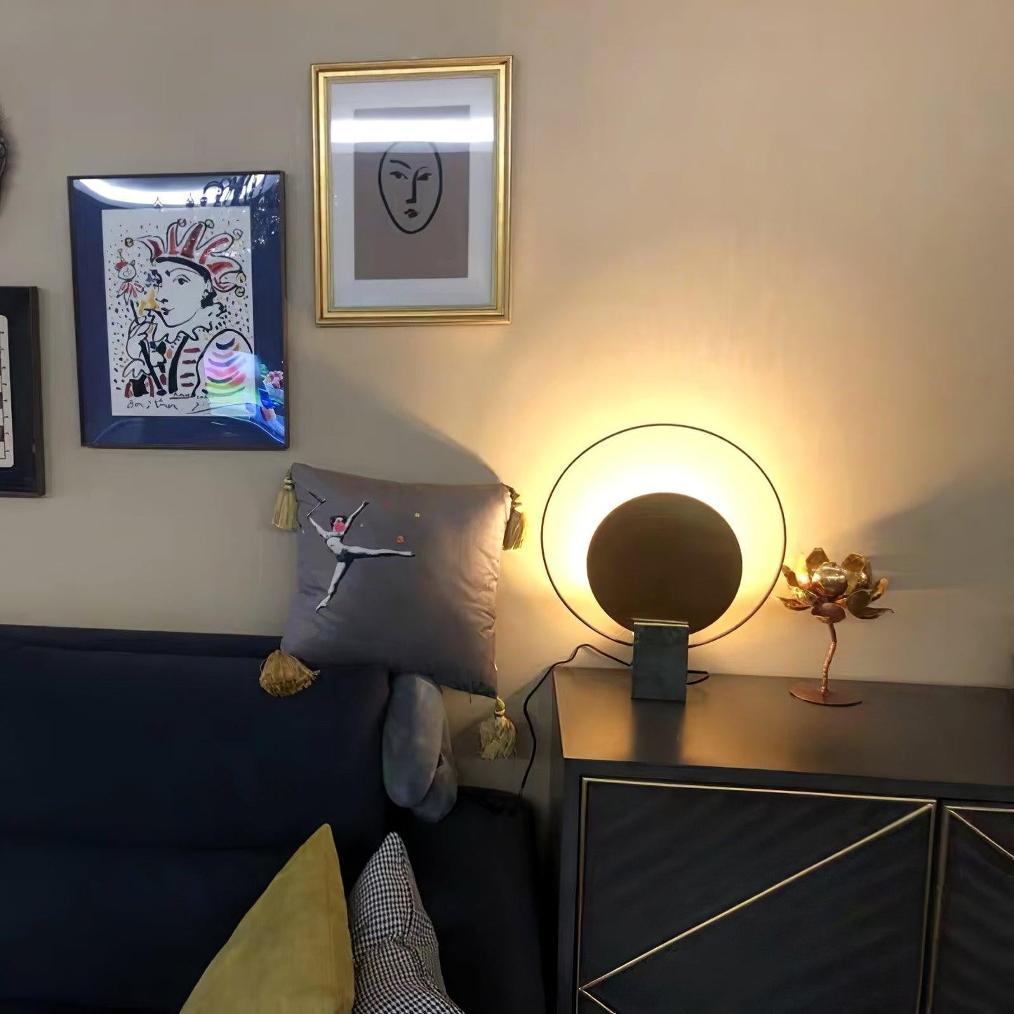 Camden Hoop Marble Base Table Lamp