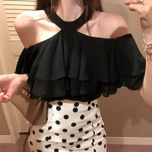 Celise Ruffled Halter Top