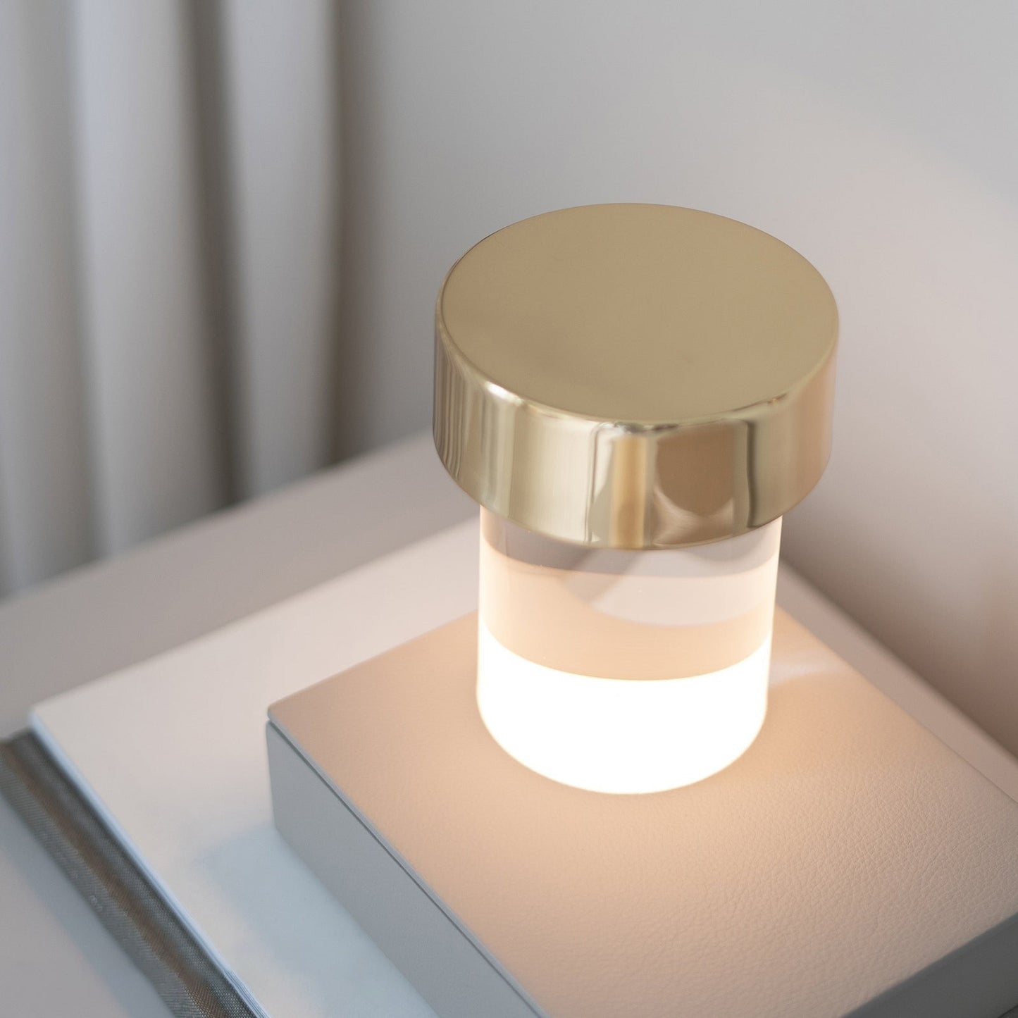 Column Glow Portable Glass Table Lamp