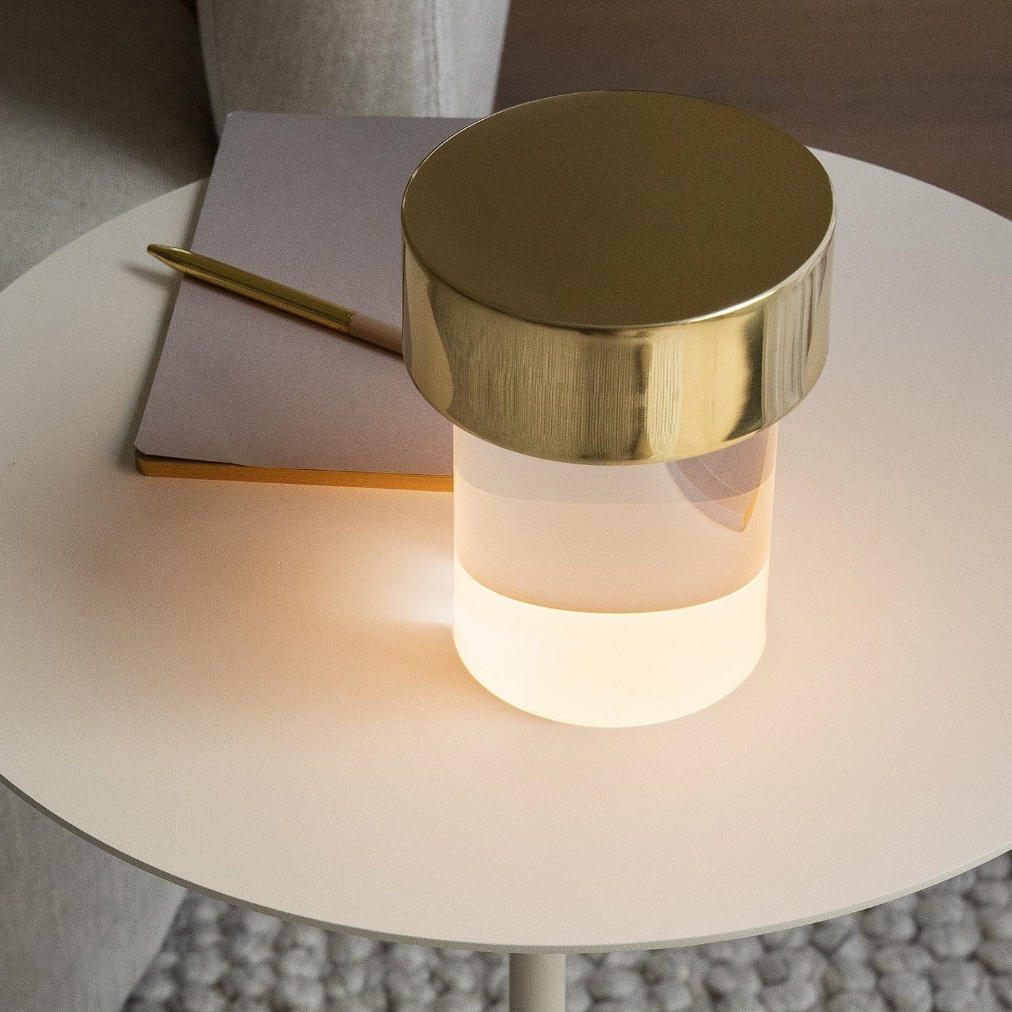 Column Glow Portable Glass Table Lamp