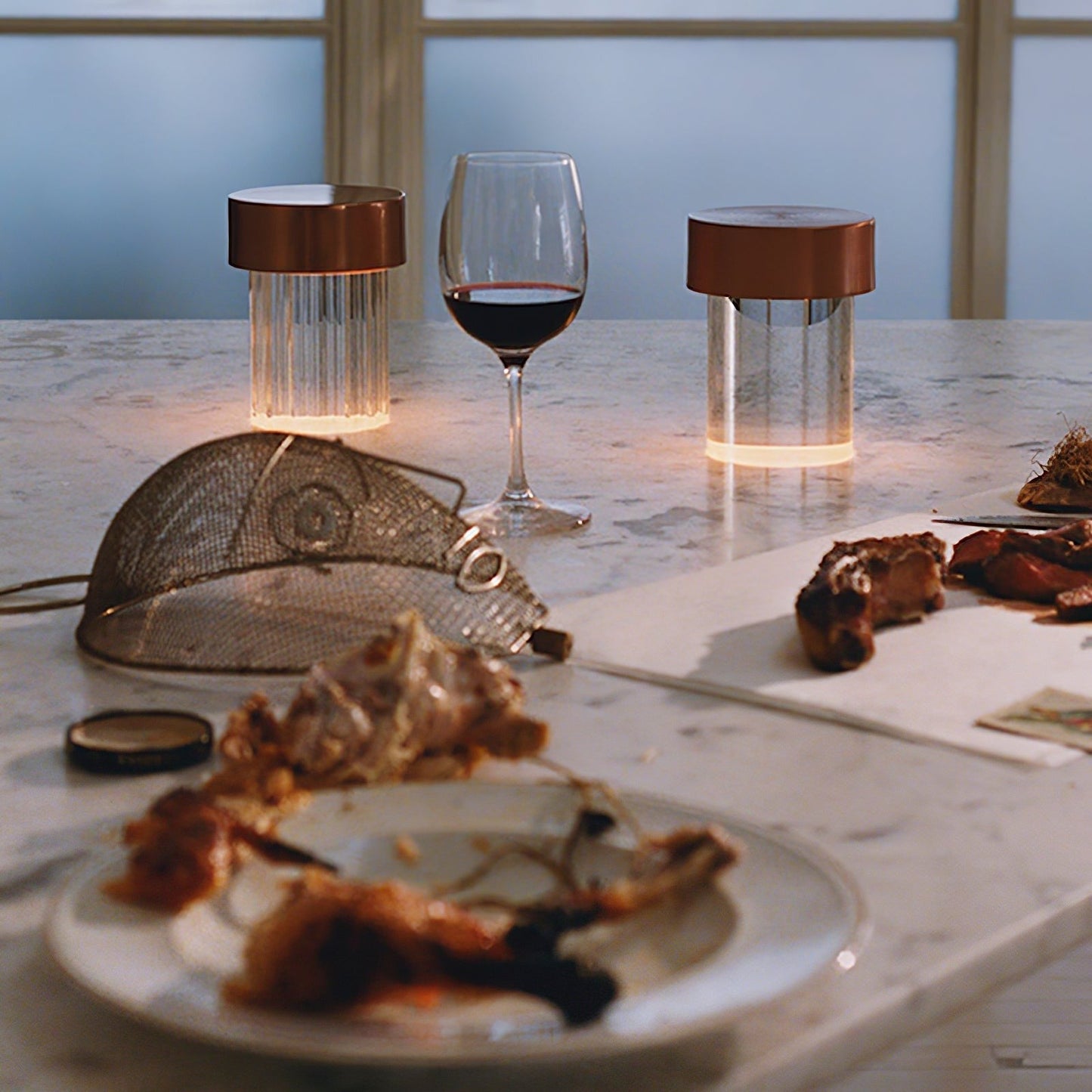 Column Glow Portable Glass Table Lamp