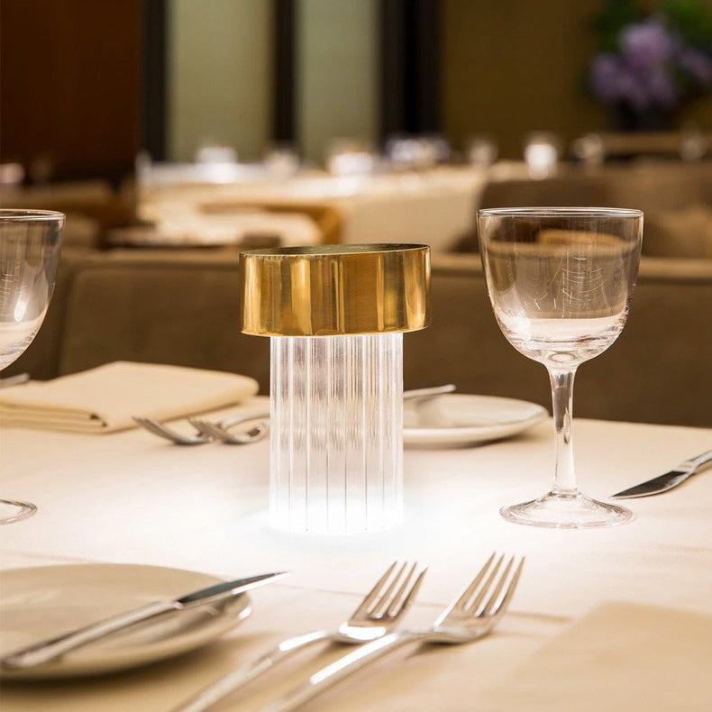 Column Glow Portable Glass Table Lamp