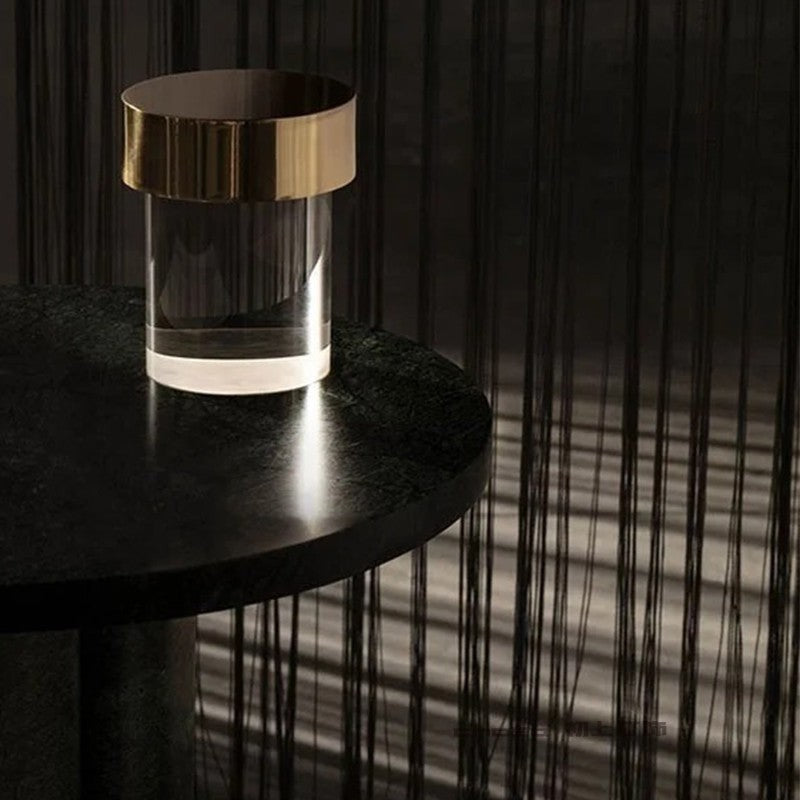 Column Glow Portable Glass Table Lamp