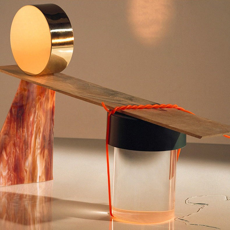Column Glow Portable Glass Table Lamp