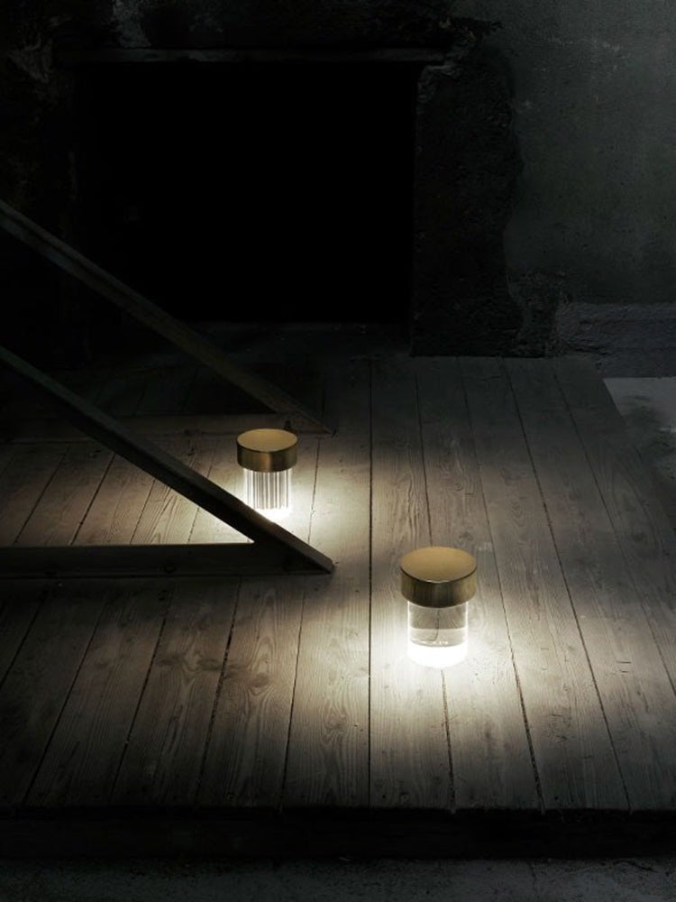 Column Glow Portable Glass Table Lamp