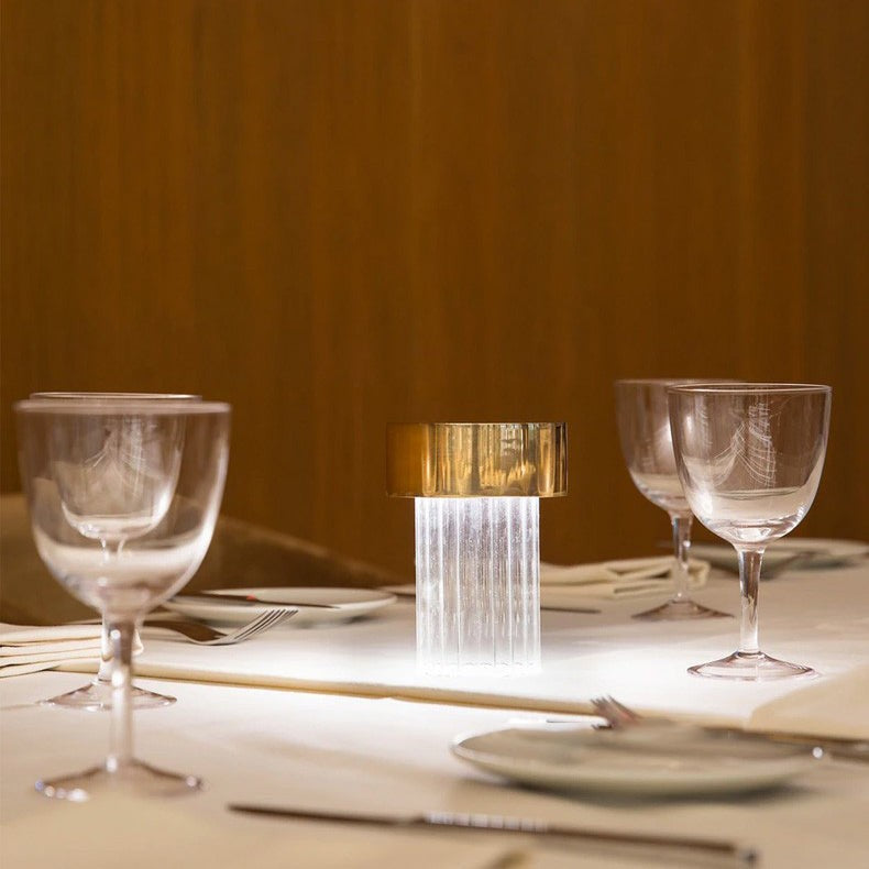 Column Glow Portable Glass Table Lamp