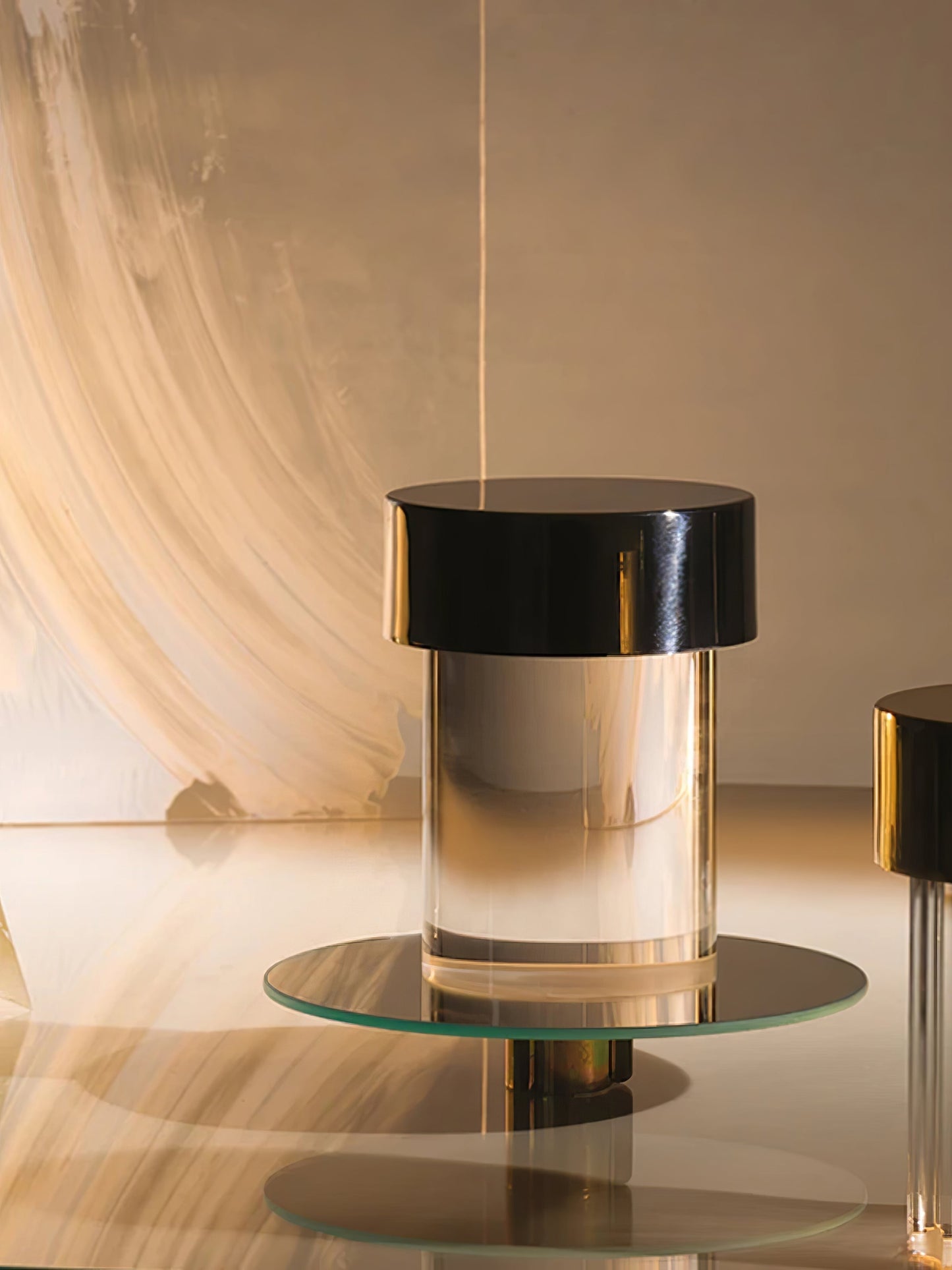 Column Glow Portable Glass Table Lamp