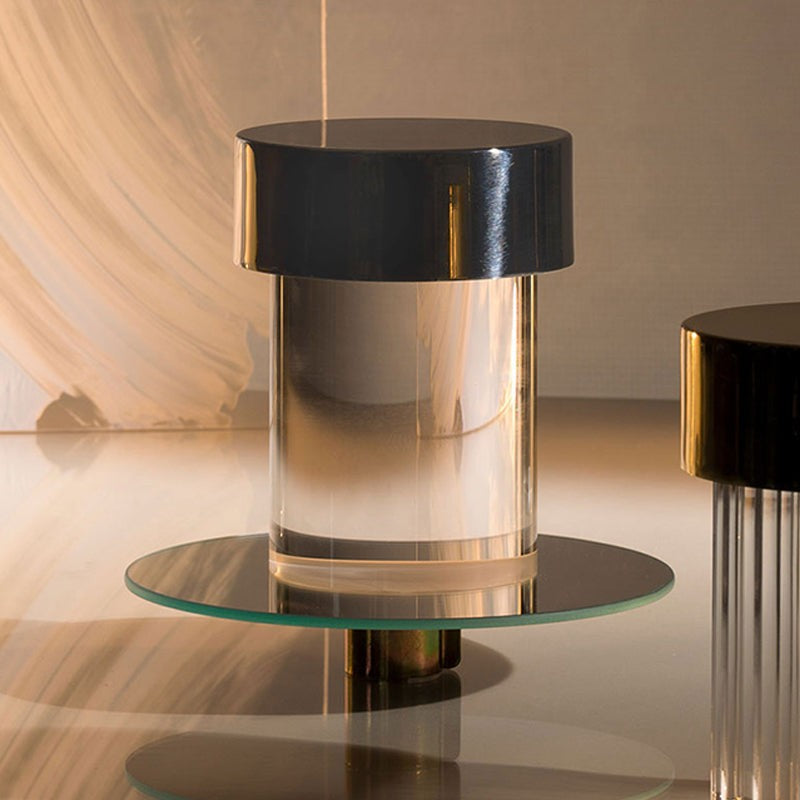 Column Glow Portable Glass Table Lamp