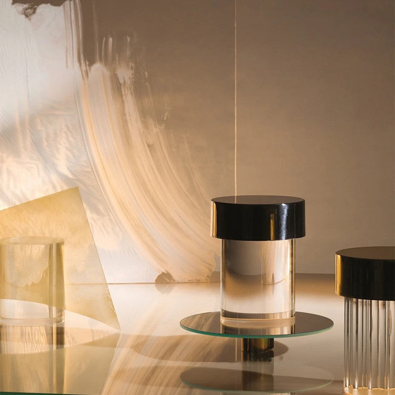 Column Glow Portable Glass Table Lamp