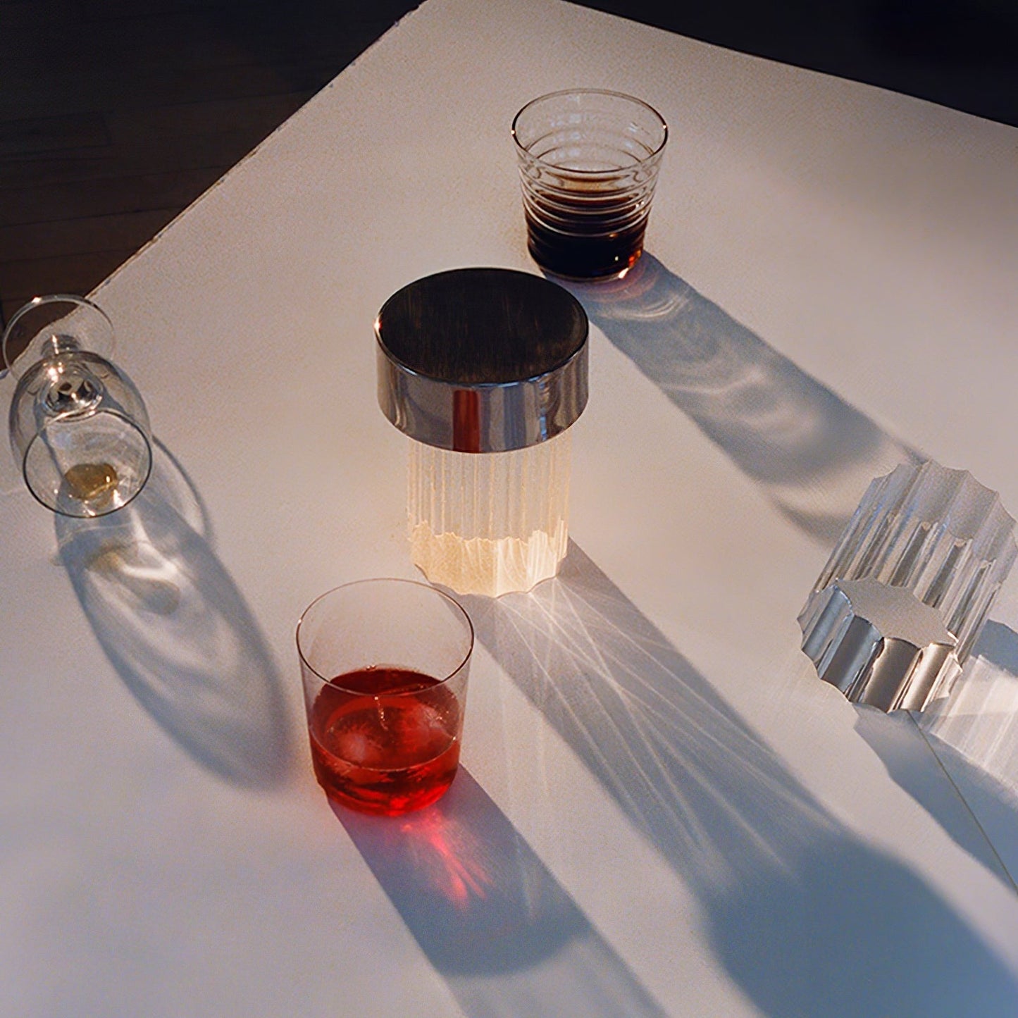 Column Glow Portable Glass Table Lamp