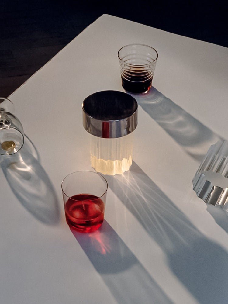 Column Glow Portable Glass Table Lamp