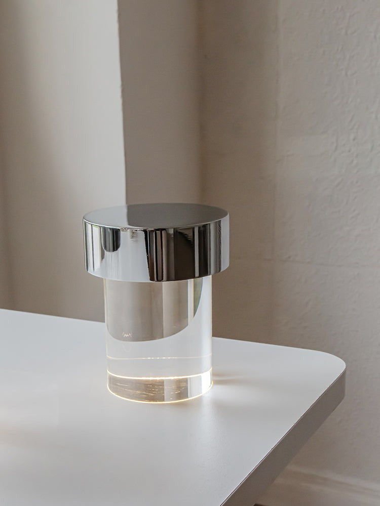 Column Glow Portable Glass Table Lamp