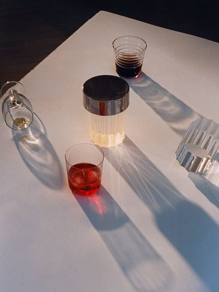 Column Glow Portable Glass Table Lamp