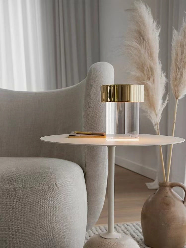 Column Glow Portable Glass Table Lamp
