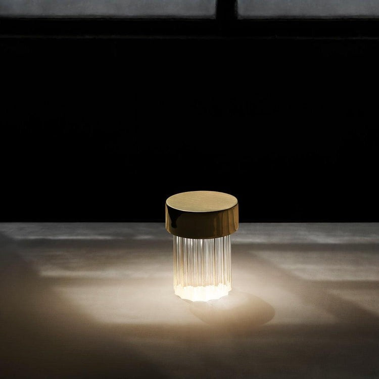 Column Glow Portable Glass Table Lamp
