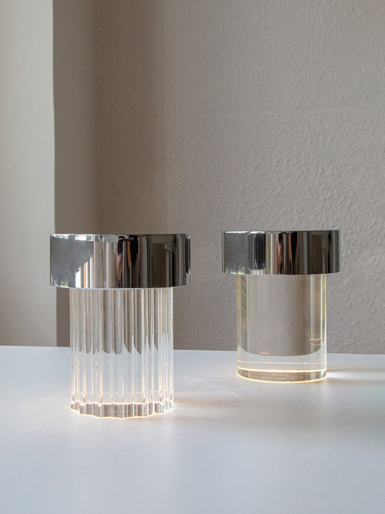 Column Glow Portable Glass Table Lamp