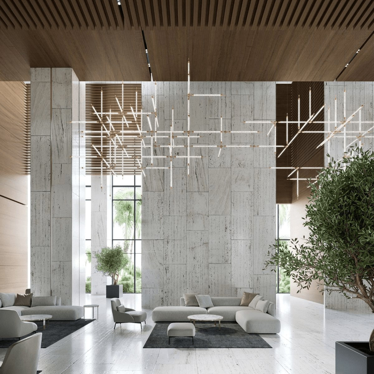 Crystal Grid Custom Statement Chandelier