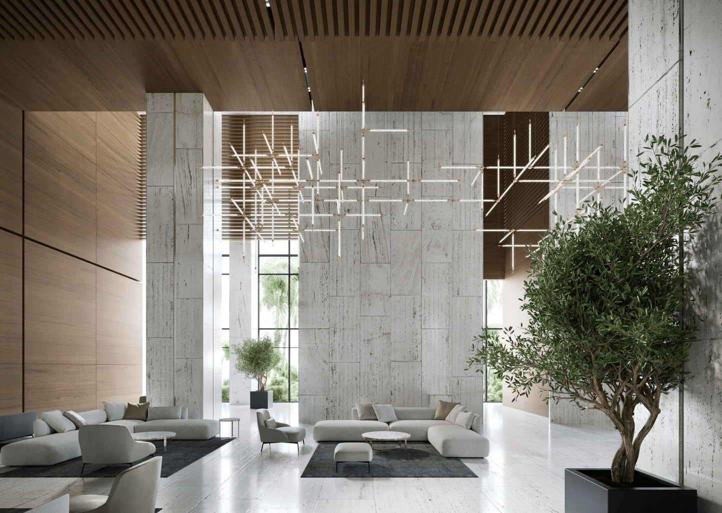 Crystal Grid Custom Statement Chandelier