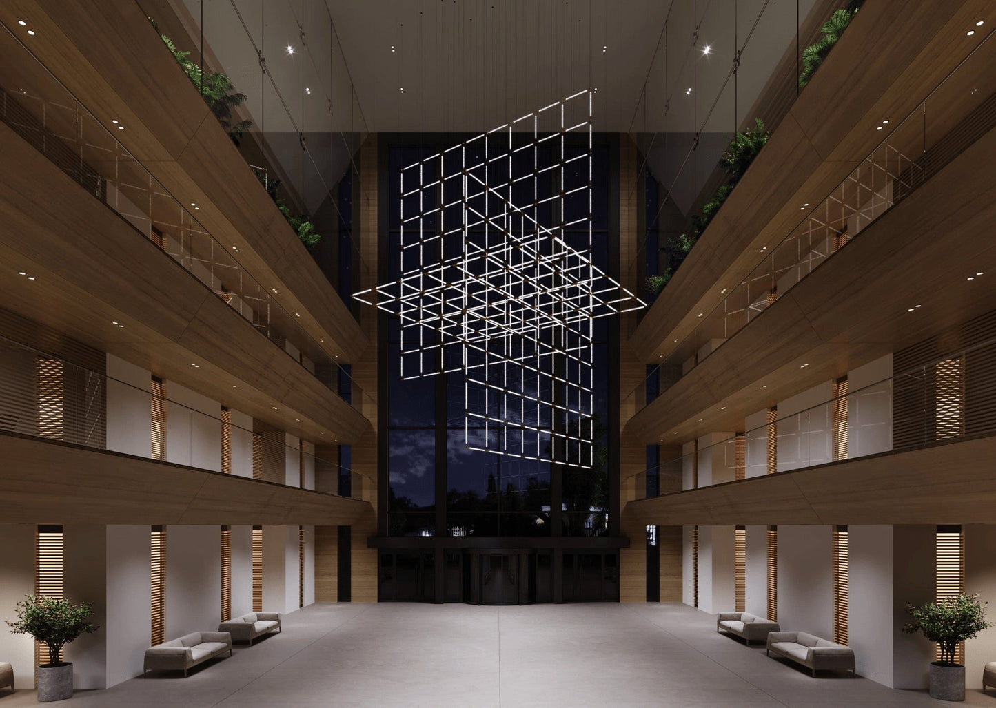 Crystal Grid Custom Statement Chandelier