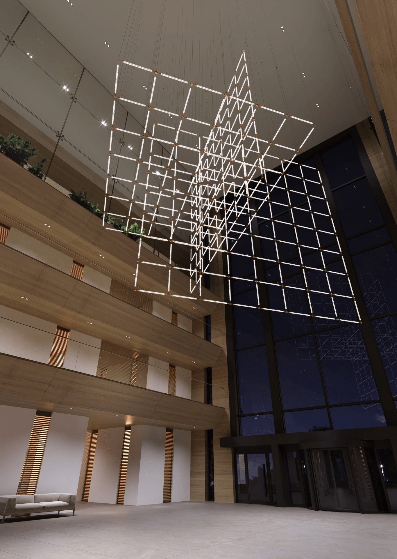 Crystal Grid Custom Statement Chandelier