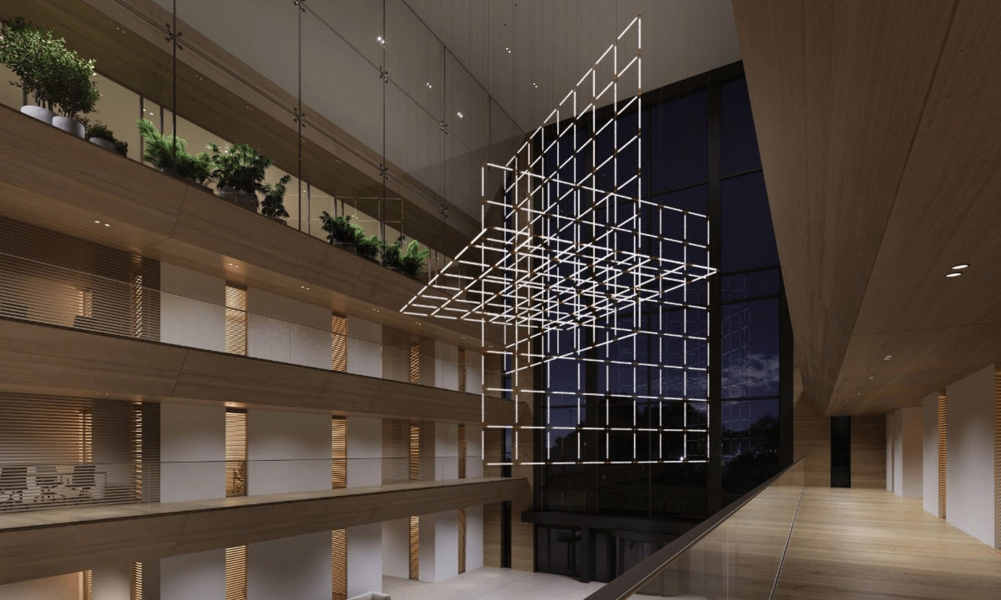 Crystal Grid Custom Statement Chandelier