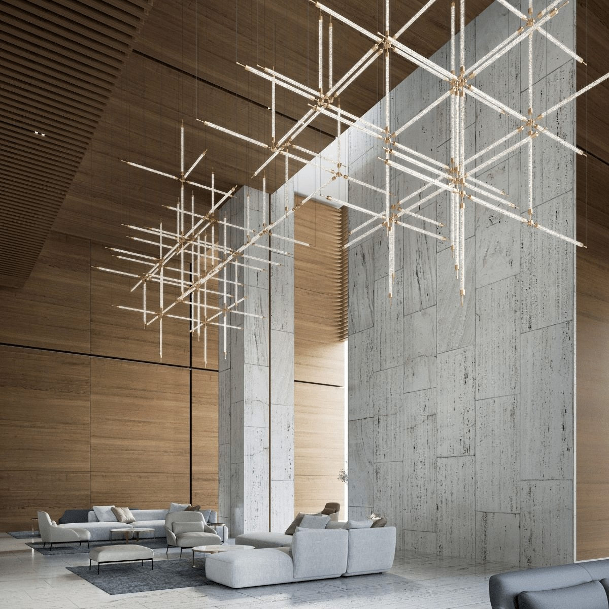 Crystal Grid Custom Statement Chandelier