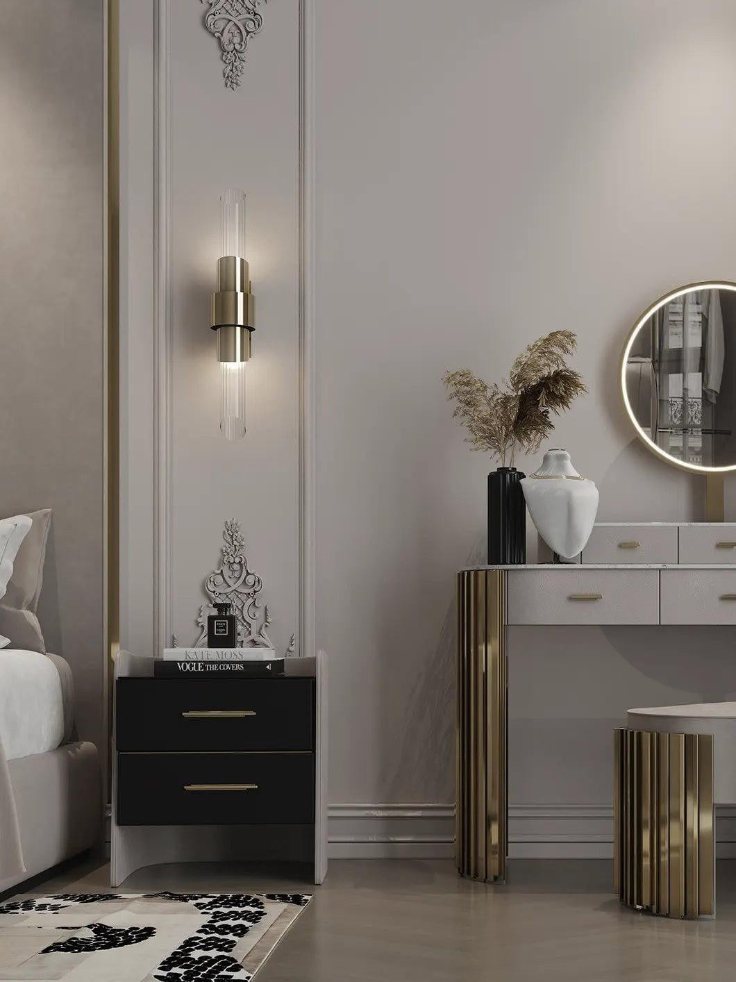 Crystal Line Gold Wall Light