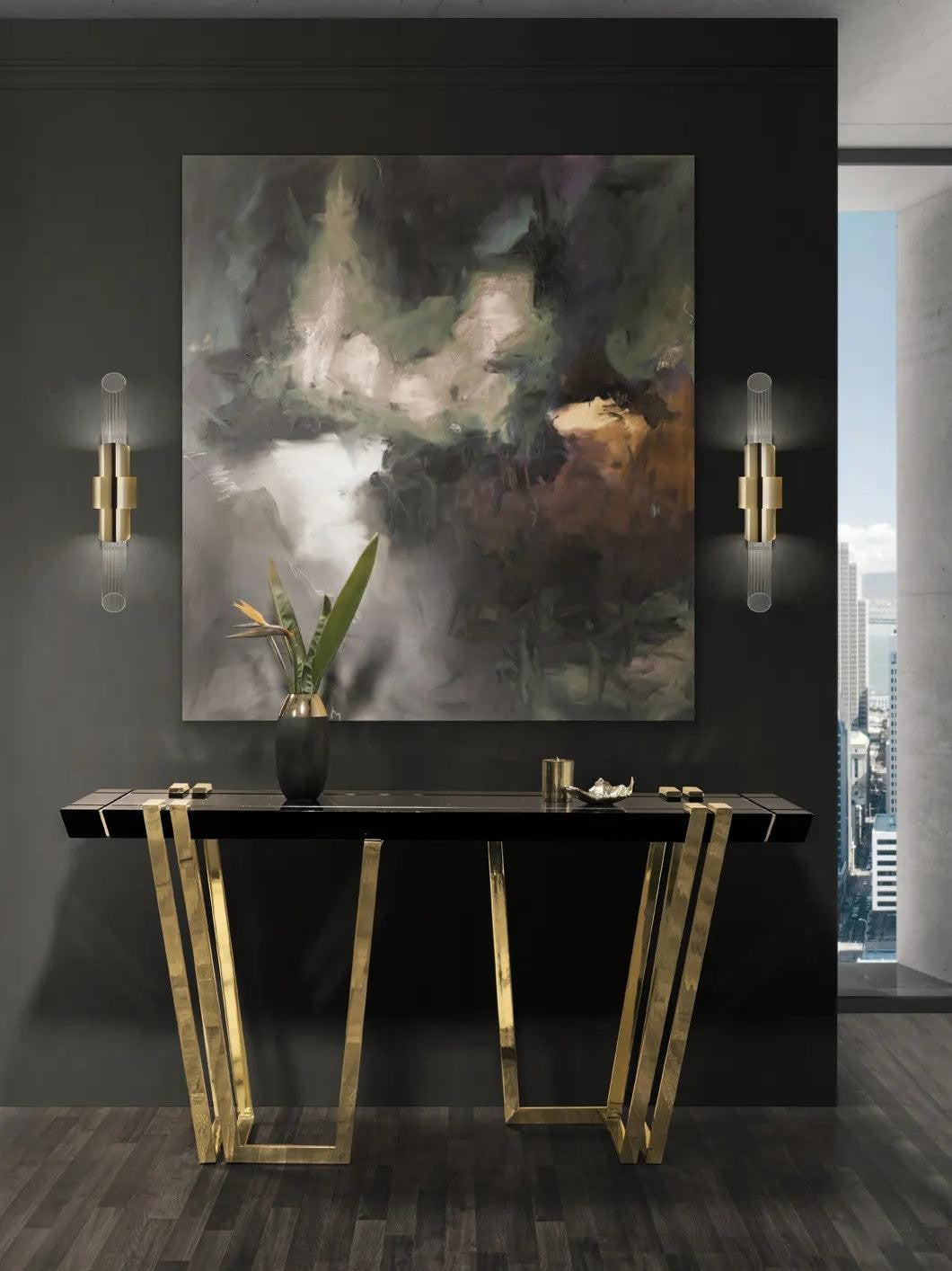 Crystal Line Gold Wall Light