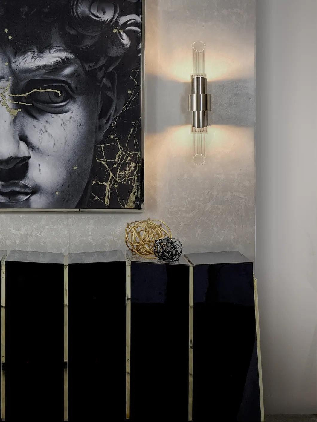 Crystal Line Gold Wall Light