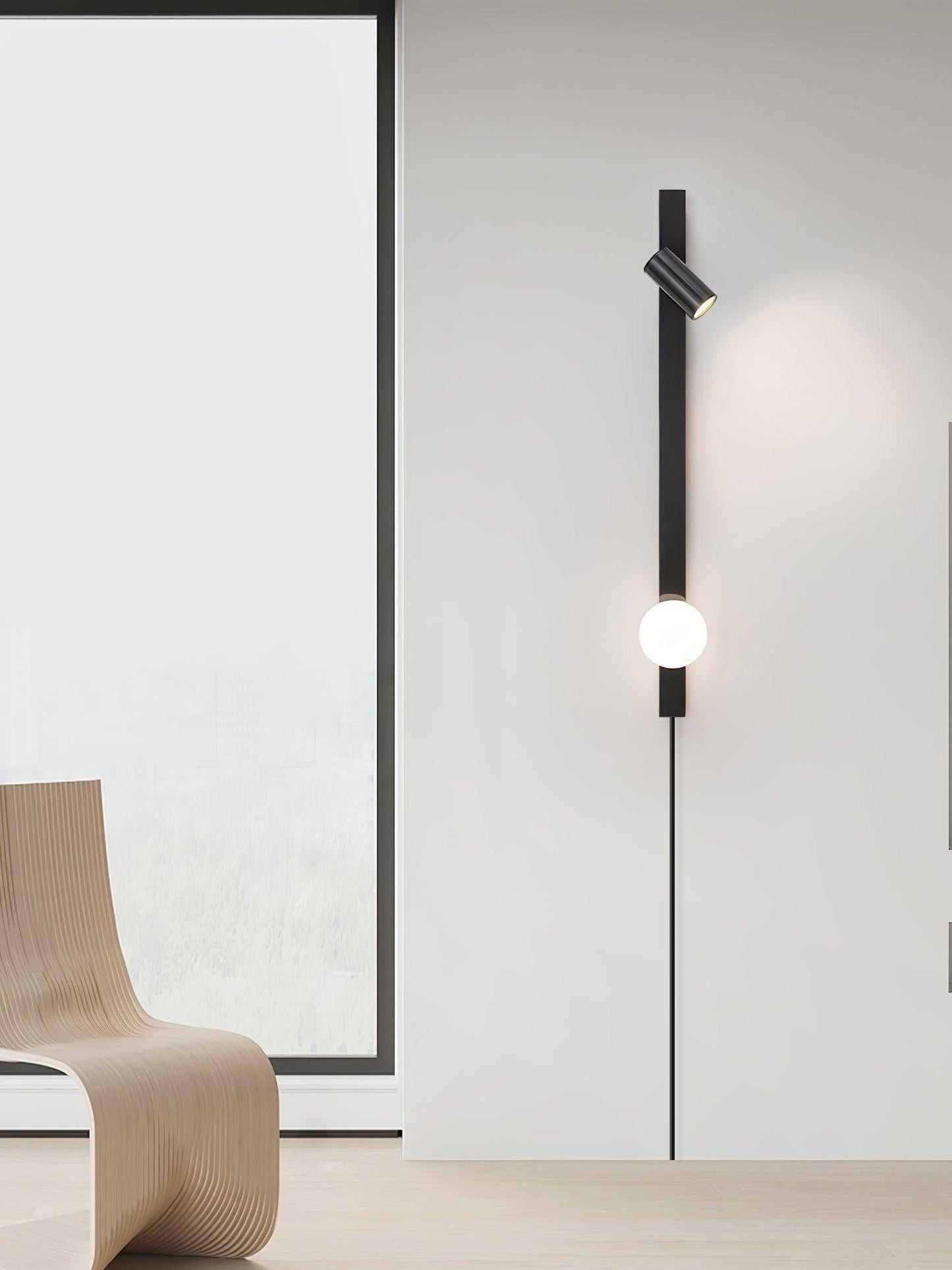 Extended Arm Plug-In Wall Light