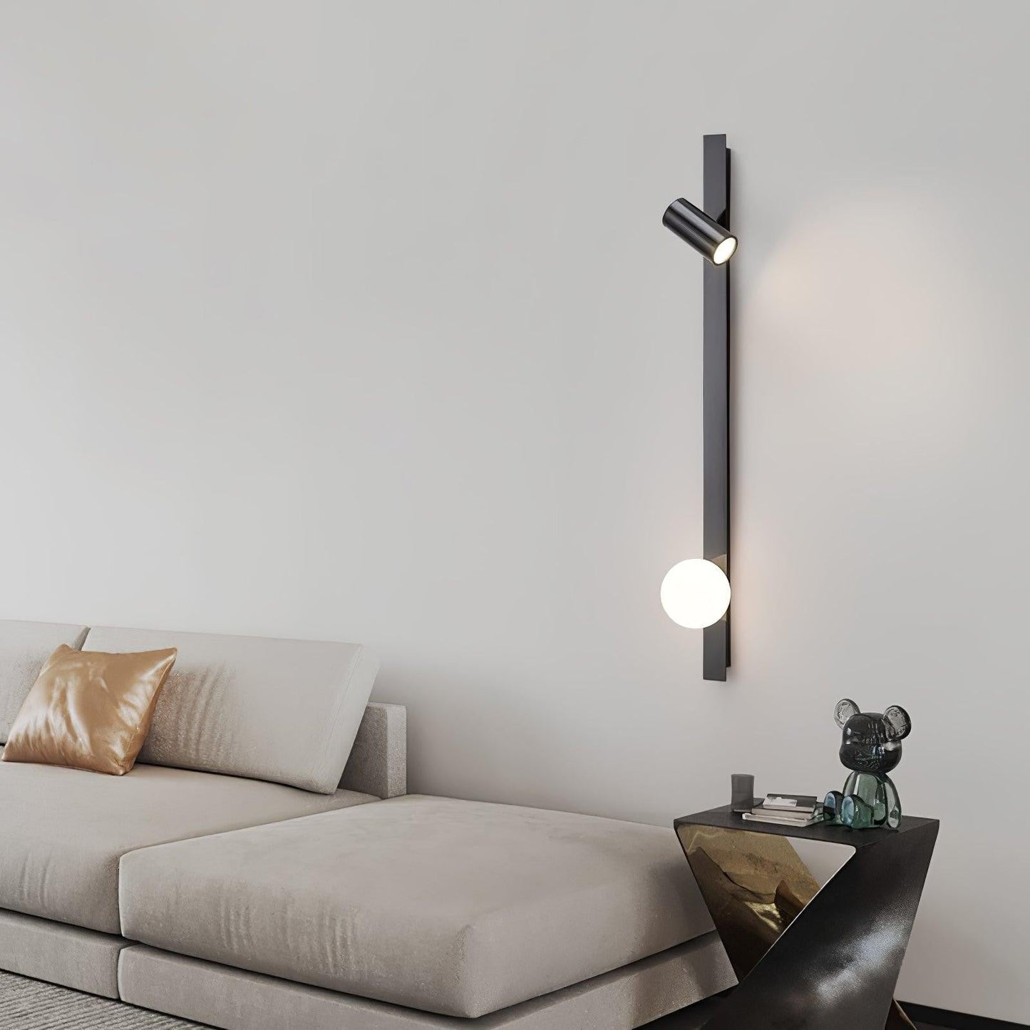 Extended Arm Plug-In Wall Light